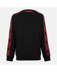 HUGO - Liam Crew Sweatshirt With Logo Tape Detail - Lyst