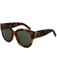 Saint Laurent - Monogram Acetate 56mm Cat Eye Sunglasses - Lyst