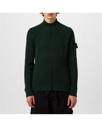 Stone Island - Badge Knit Zipped Jacket - Lyst