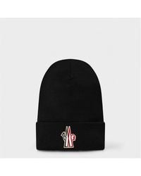 Moncler - Logo Ribbed Knit Cuffed Beanie - Lyst