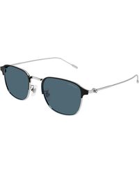Montblanc - Metal And Acetate Full Rim Round Sunglasses - Lyst