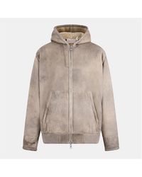 Prada - Caban Hooded Sheepskin Long Sleeve Leather Jacket - Lyst
