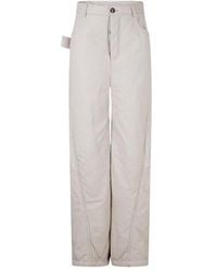 Bottega Veneta - Leather/Pu Trousers - Lyst