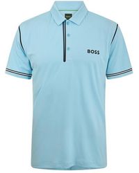BOSS - Short Sleeve Polo Shirt With Logo Detail (Paddytech Goc) - Lyst