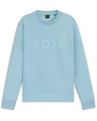 BOSS - Stretch Cotton Logo Sweatshirt - Lyst