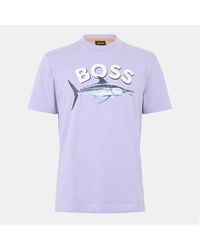 BOSS - Fish Cotton Short Sleeve Graphic T-Shirt - Lyst