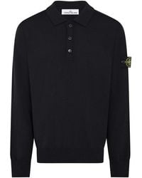 Stone Island - Stone Btn Wool Polo Sn44 - Lyst