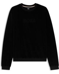 BOSS - Hugo Velour Sweatshirt 10275198 01 - Lyst