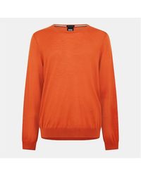 BOSS - Leno Knit Jumper, Soft Virgin Wool - Lyst