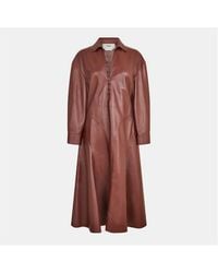 Fendi - Leather A Line Dress - Lyst