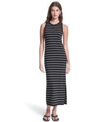 DKNY - Jeans Striped Rib Tank Maxi Dress - Lyst
