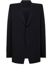 Rick Owens - Hollywood Dirt Virgin Wool Long Sleeve Tailored Blazer - Lyst