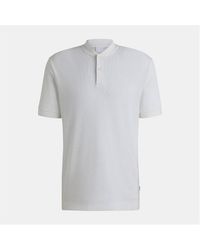 BOSS - H-Pratt 120 Collarless Polo Shirt - Lyst