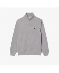 Lacoste - Logo-embroidered Half-zip Cotton-knit Sweatshirt - Lyst
