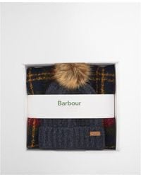 Barbour - Saltburn Beanie & Tartan Scarf Gift Set - Lyst