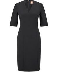 BOSS - Wang Twist Front Dress - Lyst