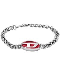 DIESEL - All-gender Stainless Steel And Enamel Chain-link Bracelet - Lyst