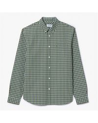 Lacoste - Regular-Fit Plaid Poplin Shirt - Lyst