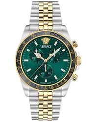 Versace - Stainless Steel Quartz Analogue Watch - Lyst
