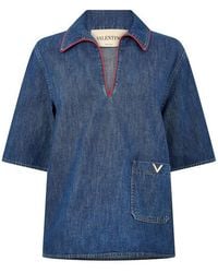 Valentino - Val Chambray Shirt Ld63 - Lyst