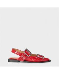Ganni - Feminine Buckle Ballerinas - Lyst