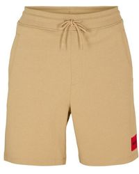 HUGO - Jogger Fleece Shorts With Logo Detail - Lyst