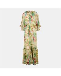 Gucci - Printed Silk Long Maxi Dress - Lyst