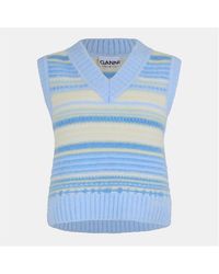 Ganni - Stripe Sweater Vest - Lyst