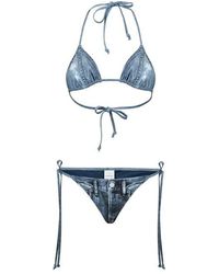 Acne Studios - Printed Denim Bikini - Lyst