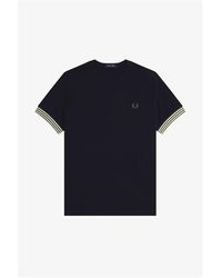 Fred Perry - Stripe Cuff T Shirt - Lyst