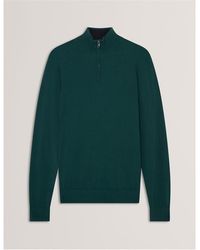 Ted Baker - Merino Half Zip Crew Neck Jumper - Lyst