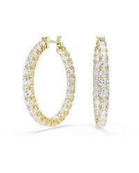 Swarovski - Matrix Hoop Earrings, Round Cut, Rhodium Plated - Lyst