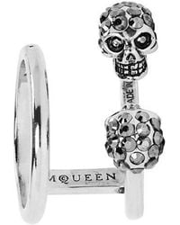 McQueen - Skull Brass Double Ring - Lyst