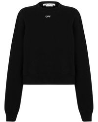 Off-White c/o Virgil Abloh - Stamp Cotton Long Sleeve Crew Sweatshirt - Lyst