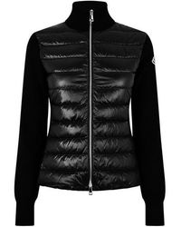 Moncler - Down Padded Funnel Neck Long Sleeve Hybrid Jacket - Lyst
