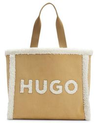 HUGO - Structured Leather Tote Bag - Lyst