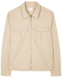 Paul Smith - Cotton Zip Long Sleeve Overshirt - Lyst