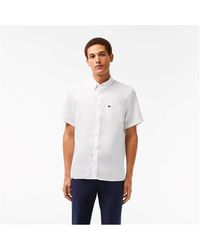 Lacoste - Short Sleeve Linen Shirt - Lyst