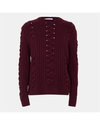 McQueen - Alex Cable Knit Structured Fit Crew Neck Jumper - Lyst