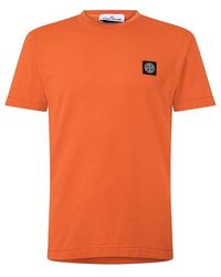 Stone Island - Cotton Compass Logo Patch T-Shirt - Lyst