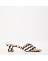 Burberry - Burb Sloane Mule Heeled Sandals - Lyst