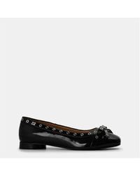 Ganni - Bow Flat Ballet Pumps - Lyst