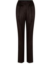 Tom Ford - Silk Pleat Straight Leg Trousers - Lyst