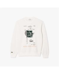 Lacoste - Relaxed Fit Piqué Motif Sweatshirt - Lyst