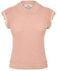 Chloé - Short Sleeve Ruffle Jumper - Lyst