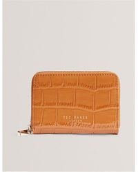 Ted Baker - Croc Zip Around Purse - Lyst