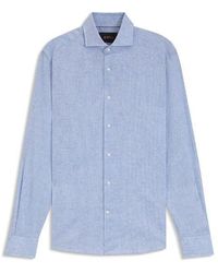 BOSS - L-Hays Slim Fit Linen Shirt - Lyst