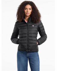 Guess - Hooded Short Puffer Jacket - Lyst
