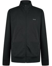 BOSS - Skaz Curved Fleece Jacket - Lyst