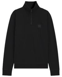BOSS - Quarter Zip Fleece Jumper With Logo Detail (Zetrust) - Lyst